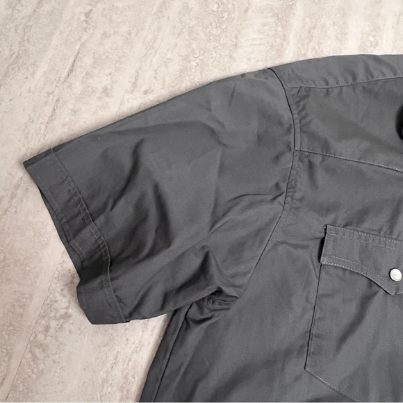 Gioberti men's casual western short sleeve shirt grey pearl snaps Large - Picture 3 of 9